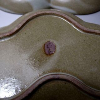 UE6: Vintage Japanese 5 Pottery Tea Plates,  Kyo ware,  Pine tree 7