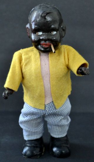 RARE Antique 1940 ' s US Zone Germany African American Wind Up Bobble Head Nodder 2