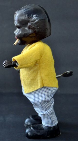 RARE Antique 1940 ' s US Zone Germany African American Wind Up Bobble Head Nodder 3