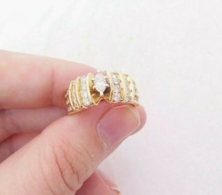 14ct Gold 1ct Diamond Ring,  Art Deco Design Heavy 14k 585