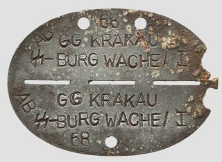 Dogtag Gard Xx Krakau Germany Ww2 Third Reich