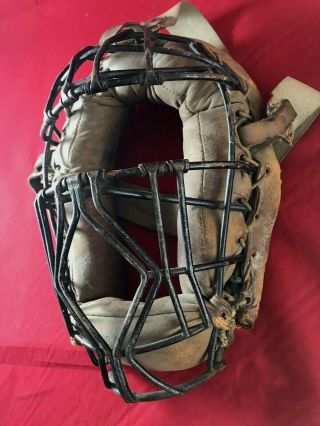 Early 1900 ' s Antique Victor Baseball Catchers Mask Looped Steel Diamond Spitter 10