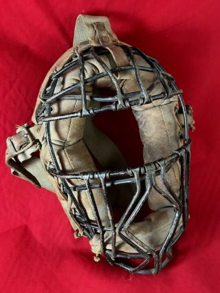 Early 1900 ' s Antique Victor Baseball Catchers Mask Looped Steel Diamond Spitter 2