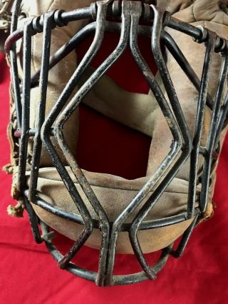 Early 1900 ' s Antique Victor Baseball Catchers Mask Looped Steel Diamond Spitter 5