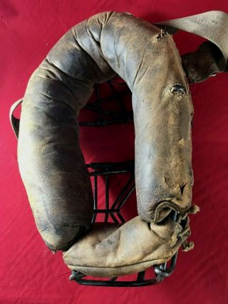 Early 1900 ' s Antique Victor Baseball Catchers Mask Looped Steel Diamond Spitter 8