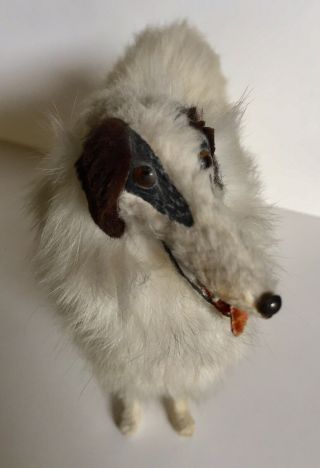 Vintage Toy Fur Dog Borzoi Russian Wolfhound for Antique Doll 2