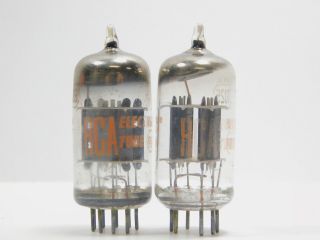 RCA 7025 Matched Vintage Tube Pair Gray Plates Round Getter NOS (Test 108) 2