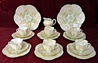 Antique Shelley/ Wileman Porcelain Tea Set Dainty 9033 Cluster Of Flowers 1897