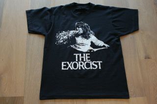 Vintage 90s The Exorcist T - Shirt Size Large Black Tee Blair Horror Movie Punk
