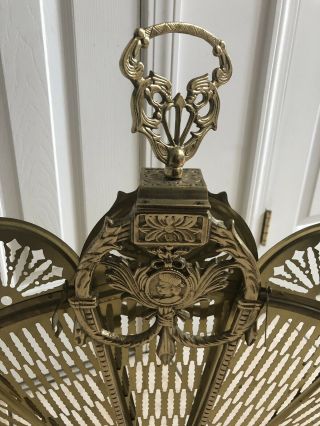 Vintage Decorative Crafts Inc.  Collectors Peacock Brass Fireplace Screen Dragon 3