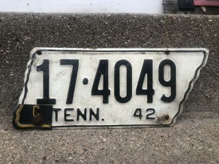 1942 Tennessee With 1943 Tab License Plate - Vintage Antique Ford Chevy - Tn