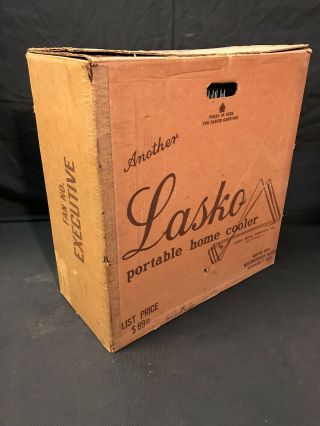 Vintage 1959 - 60 Lasko Executive Oscillating Box Fan Box Well 4