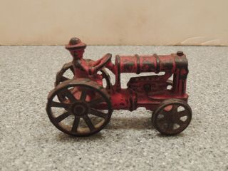Antique Cast Iron Arcade Toy Fordson Farm Tractor With Driver 4 "