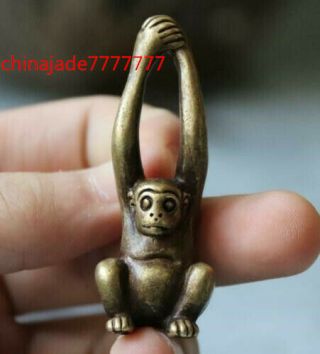 5 Cm Copper Bronze Feng Shui Chinese Zodiac Monkey Statue