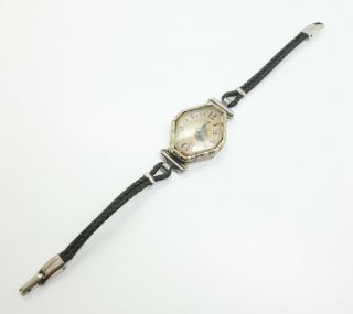 Rare Vintage Art Deco 18K White Gold Exploding Numeral Wristwatch to Restore 5