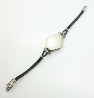 Rare Vintage Art Deco 18K White Gold Exploding Numeral Wristwatch to Restore 6