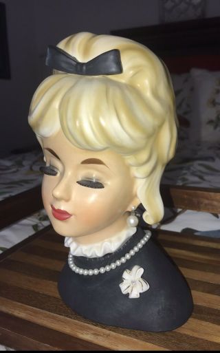 Vintage Lady Head Vase,  NAPCO C6986,  9.  5” 10