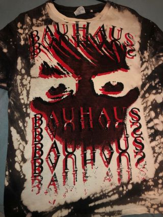 Rare Vintage Bauhaus All Over Print Shirt Misquitohead Concert Rap Band Tour 80s