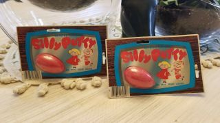 2 Nos Vtg Silly Putty In Blister Card & Rare (1981)