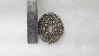 Rare Fine Brass Door Key Hole Cover Plate Escutcheon Ornament 3