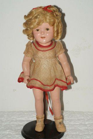 So Pretty Vintage 16 " All Shirley Temple Composition Doll