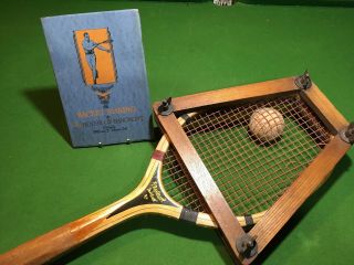Antique 1915 The Winner Bancroft Tennis Racket & Rare Tennis Book Bill Tilden