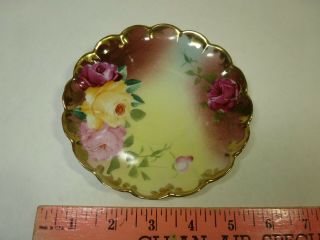 Antique NIPPON Cup & Saucer ROYAL KINRAN Colorful ROSES Footed HAND PAINTED GOLD 5