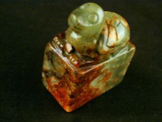 Great Chinese Jade Hand Carved Turtle Paper Weight Kaa031