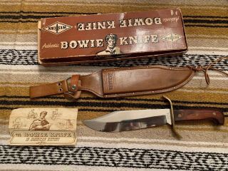 Vintage Western Usa W49 H 1984 Bowie Hunting Survival V44 Knife W/sheath/box