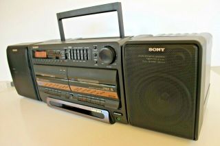 Vintage Sony Stereo Double Deck Cassette Player Recorder Mega Bass Corder 1990 2