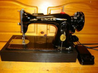 Vintage Singer Sewing Machine 15 - 91,  Heavy Duty Gear Driven,  Fully Serviced