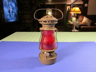 Vintage Dietz Sport Kerosene Lantern With Red Globe
