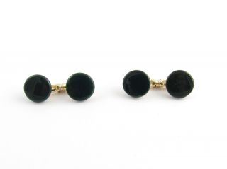 Vintage 14 Karat Yellow Gold Bloodstone Cufflinks 5313