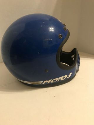 Vintage Bell Moto 3 Helmet 1980 Blue Moto3 7 3/8 59