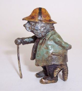 Vintage Cold Painted Bronze Miniature Ratty Wind In The Willows Signed Rat/mouse
