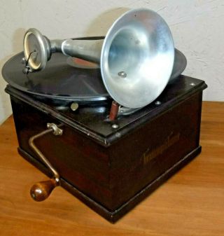 RARE ANTIQUE TRUMPETONE PHONOGRAPH TALKING MACHINE RECORD PLAYER N.  Y. 2