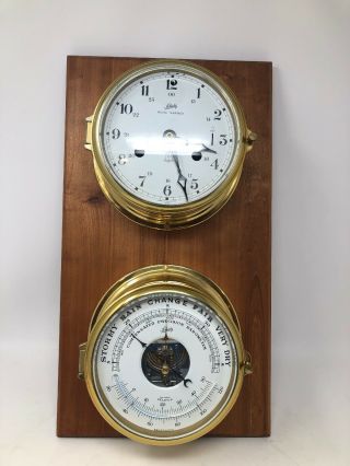 Vintage Schatz Ships Clock And Barometer No Key Needed