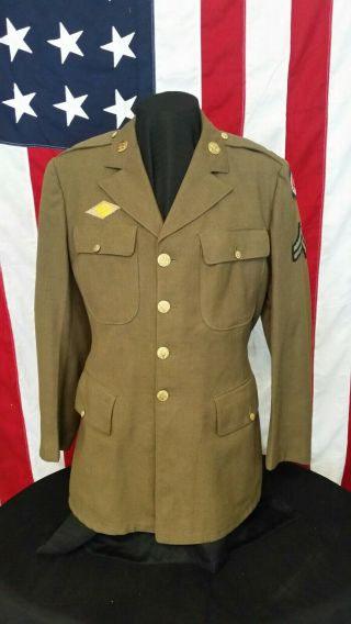 Ww2 1941 Us Army Anti Aircraft Command " Aa " Tunic Size 42r And Pants