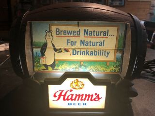 Vintage Hamm ' s Beer Barrel (Flip Motion - 8 Scenes) Lighted Sign 2