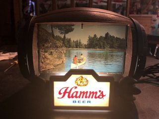 Vintage Hamm ' s Beer Barrel (Flip Motion - 8 Scenes) Lighted Sign 7