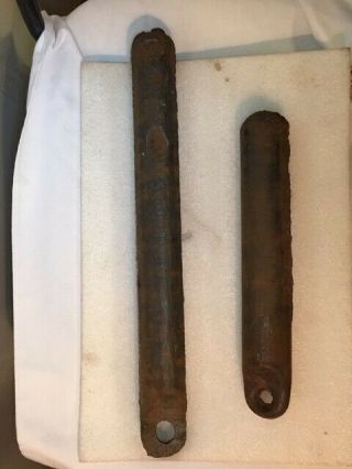 2 Vintage Window Weights - 5 1/2 Lbs. ,  And 6 1/2 Lbs.  (approx.  Weight. )