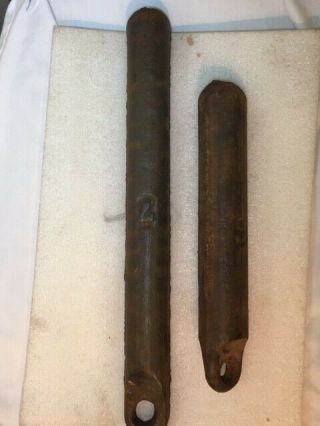 2 Vintage Window Weights - 5 1/2 lbs. ,  and 6 1/2 lbs.  (approx.  weight. ) 2