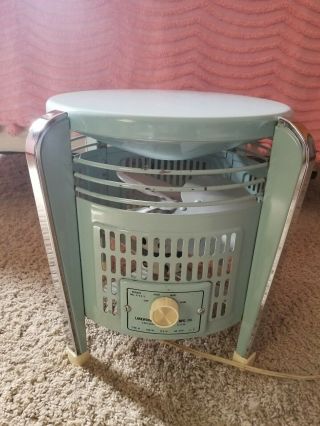 Vintage Lakewood F - 12 Teal 3 Speed Country Aire Hassock Floor Fan