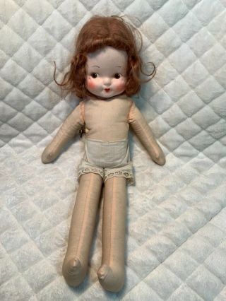 Vintage Antique Musical Wind - Up Doll Soft Body