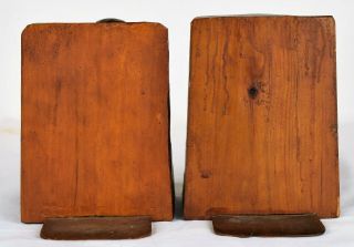 Vintage,  Anri carved wood bookends.  Musician figures. 7