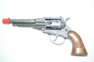 Vintage Edison Giocattoli Toy Cowboy 8 Shot Revolver Pistol Cap Gun Made Italy