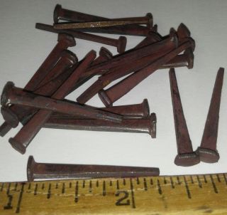 20 Primitive Antique New/old Stock Hand Forged Iron Cut Nails 1 1/4 Inch Real