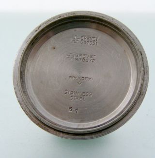 Vintage Mervos Breitling Diver Chronograph,  to restore,  steel case screw back 10