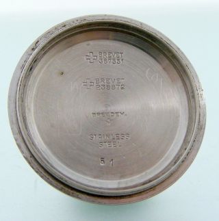 Vintage Mervos Breitling Diver Chronograph,  to restore,  steel case screw back 11