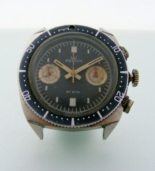 Vintage Mervos Breitling Diver Chronograph,  To Restore,  Steel Case Screw Back